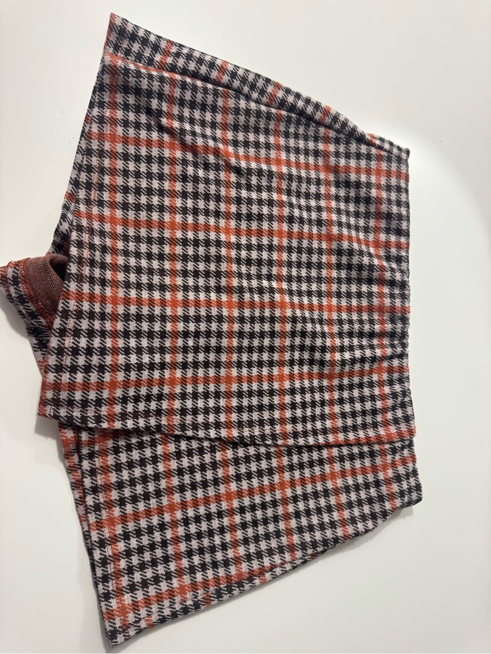 Altar'd State Black, White & Rust Plaid Skort